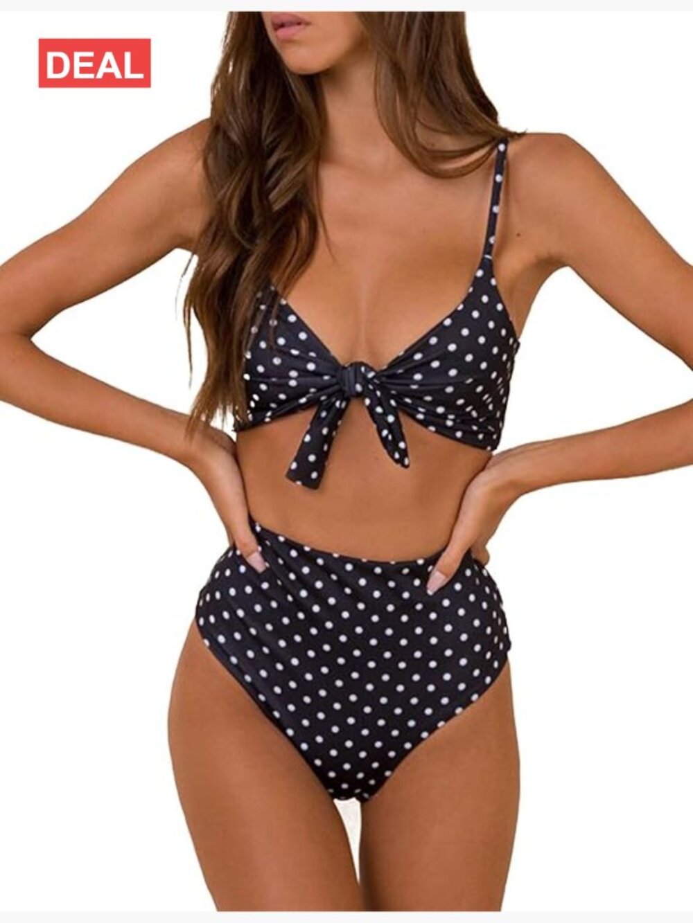 High Waisted Bikini Set Tie Knot High Rise Two Piece Swimsuits Bathing Suits